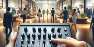 console de mixage de musique dans un environnement commercial